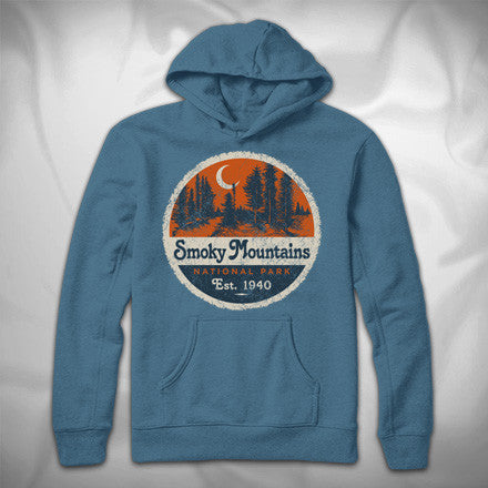 MF7790-4 Record Label Hoodie Smoky Mountains National Park Pines