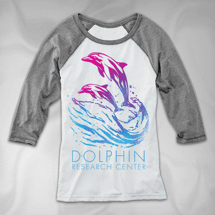 MF8240 The Gradient Look Baseball Tee Dolphin Research Center Dolphins